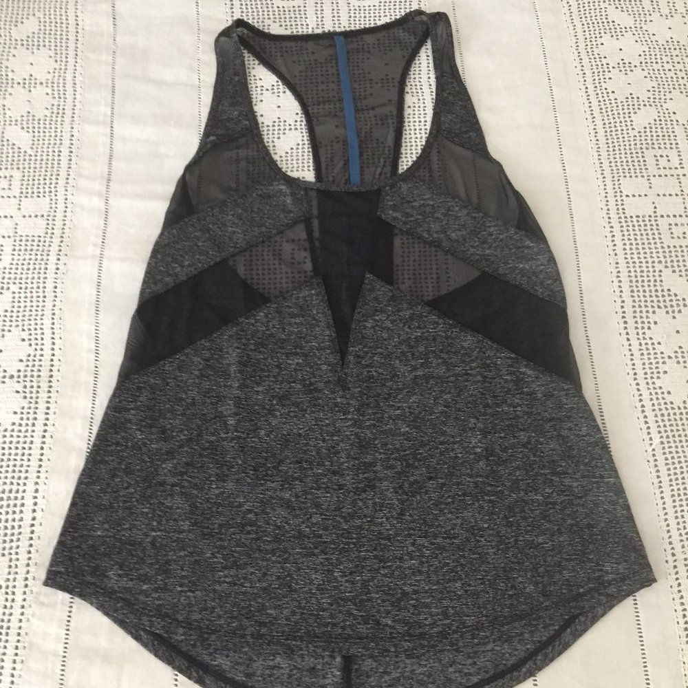 Lululemon If You’re Lucky Tank top Black & turquoise fits size 10 rare